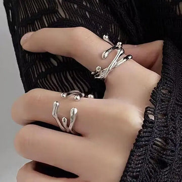 Gothic Irregular Geometry Line Rings for Women Men 2025 New Design Multilayer Punk Adjustable Opening Rings Party Jewelry Gift