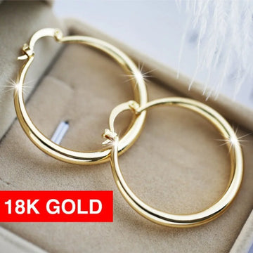 Simple and exaggerated earrings, 18kgold earrings, fashionable round and exquisite polished earrings